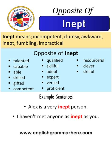 inept antonym|ineptness meaning.